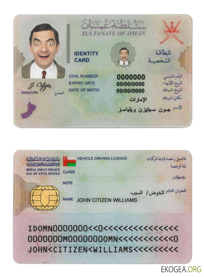 Carte d'identité d'Oman